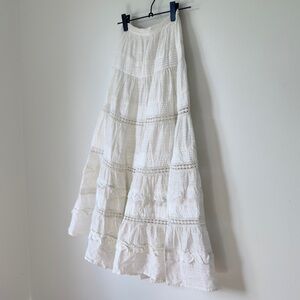 Miss Selfridge White Ruffle Eyelet Midi Skirt